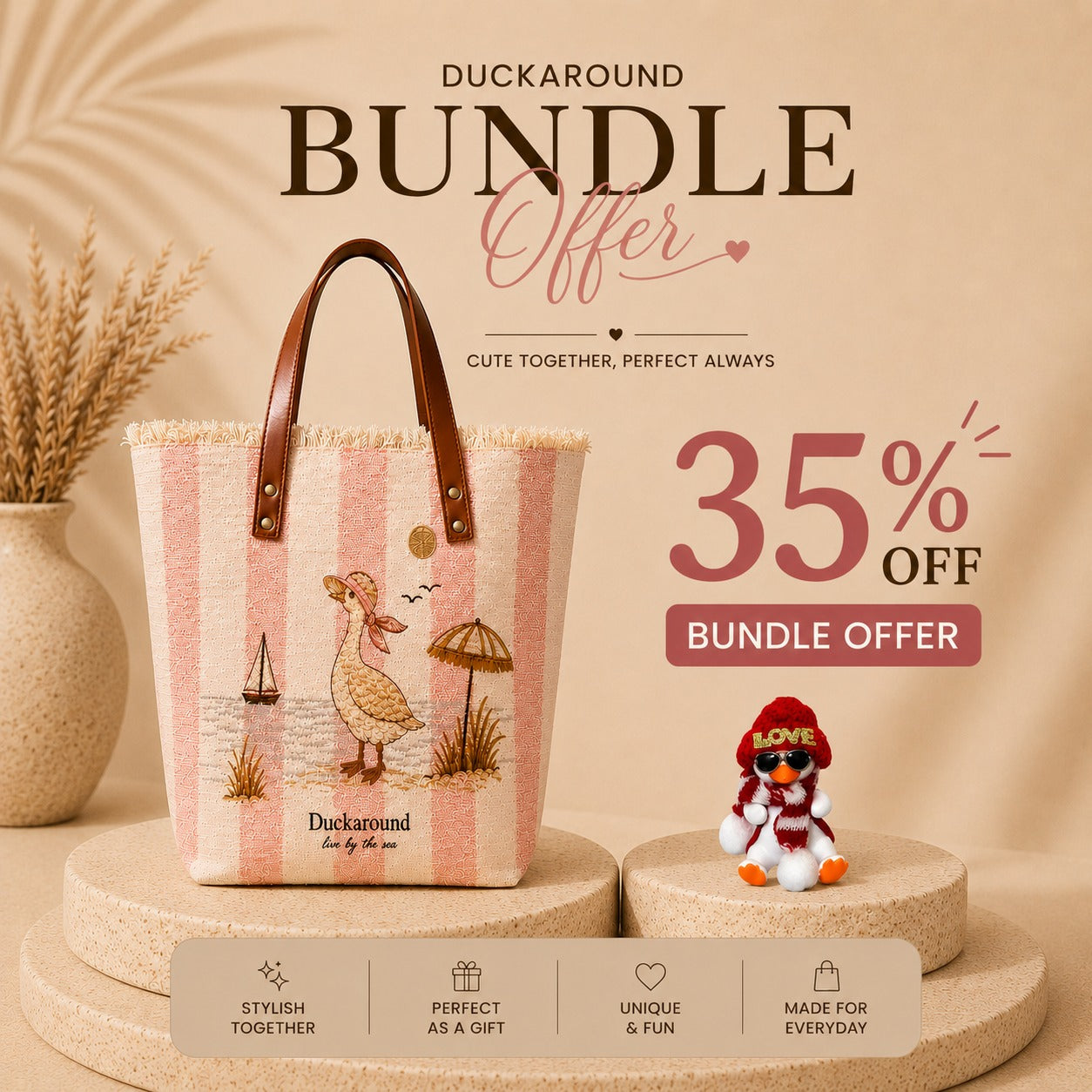Bundle Tote Bag / One Hanging Duck