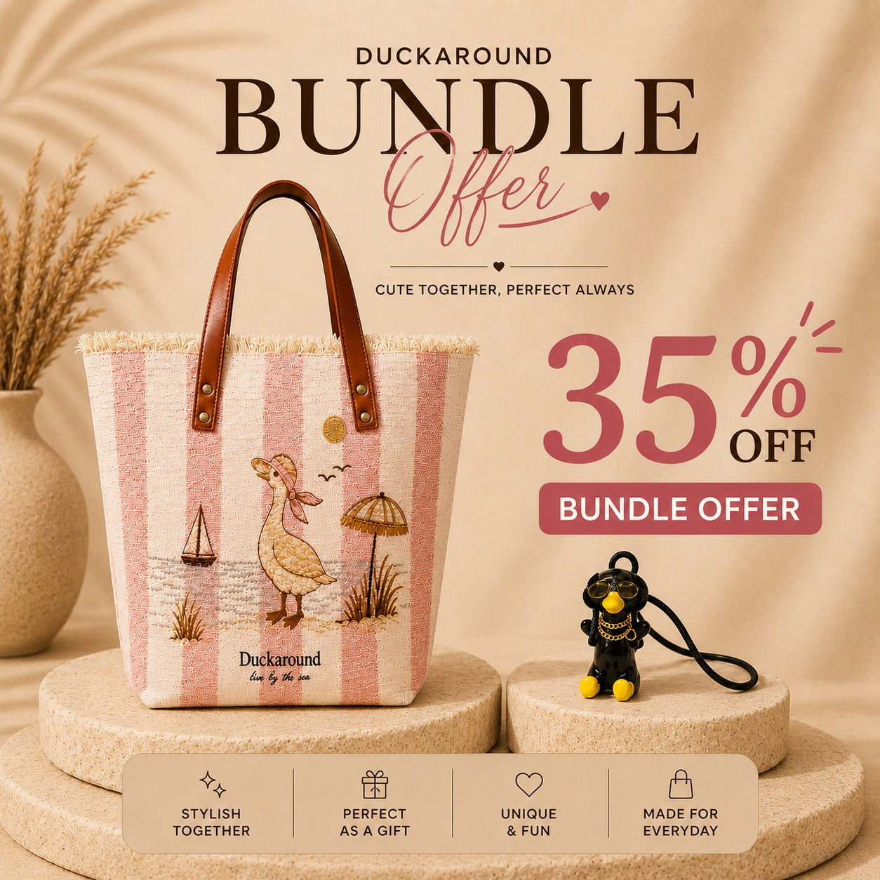 Bundle Tote Bag / One Hanging Duck